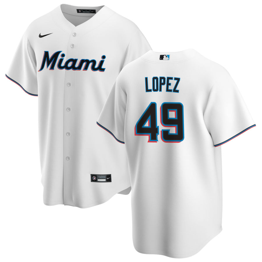 Nike Men #49 Pablo Lopez Miami Marlins Baseball Jerseys Sale-White - Click Image to Close